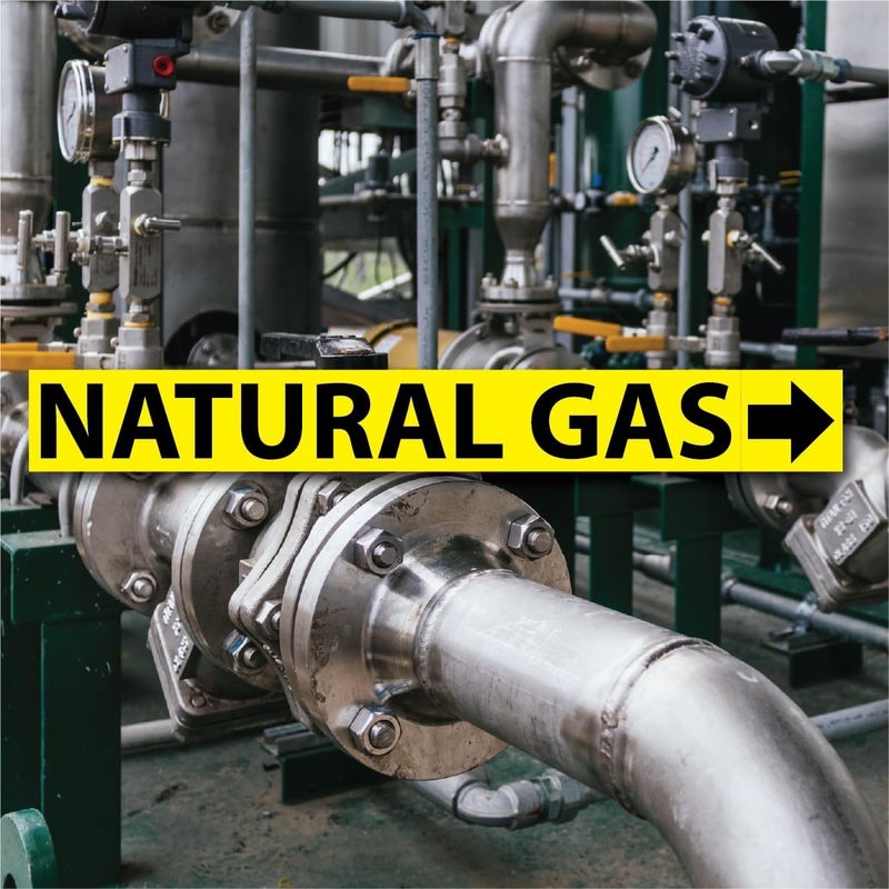 Wrapco Natural Gas Pipe Labels Stickers With Arrows (25 Pack) - Self Sticking 6mil PVC Markers for Inspections, Detector, Regulator and Heaters (2" x 12") - Image 3